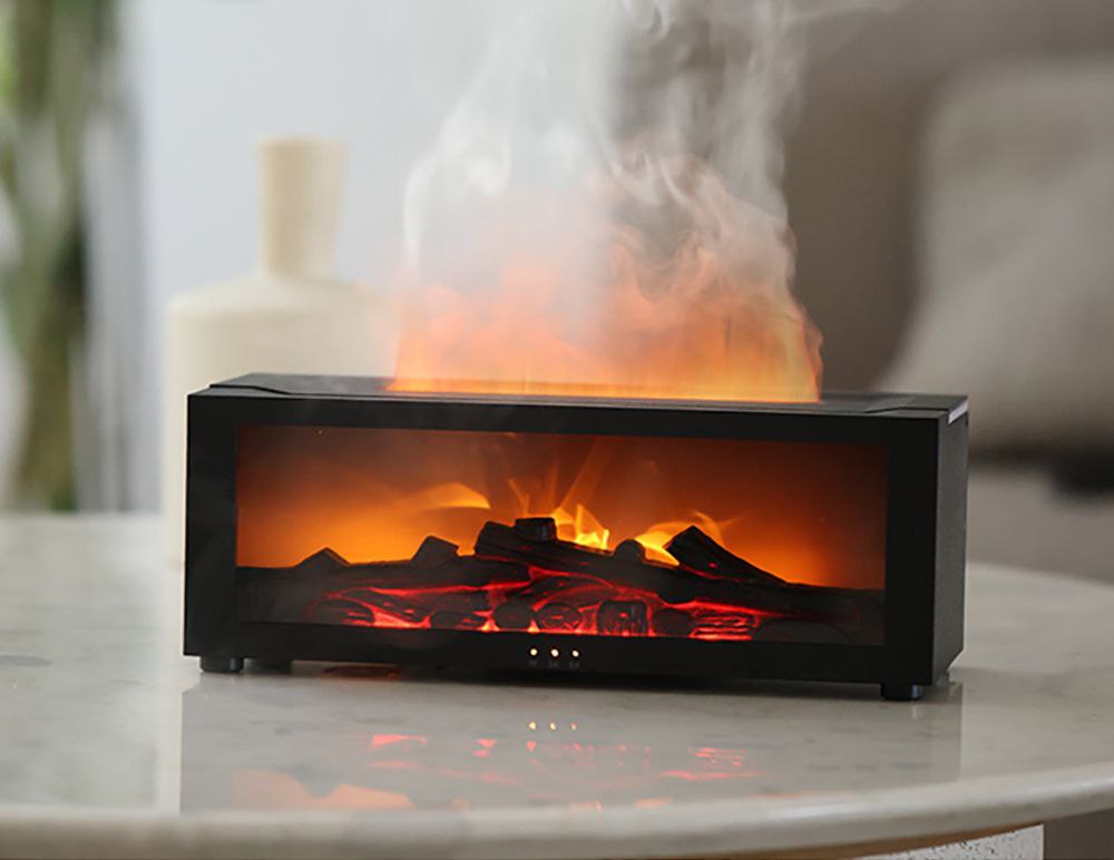 Innovative Aromatic Diffuser-Humidifier with Fireplace Effect