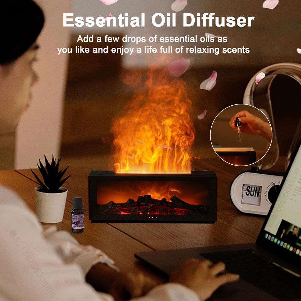 Innovative Aromatic Diffuser-Humidifier with Fireplace Effect