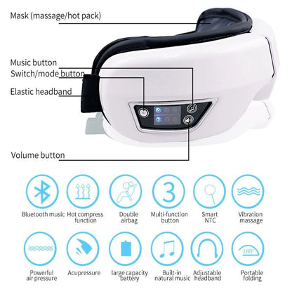 6D Smart Airbag Eye Massager with Bluetooth