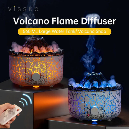 Flame Volcano Aromatherapy Humidifier with Remote Control