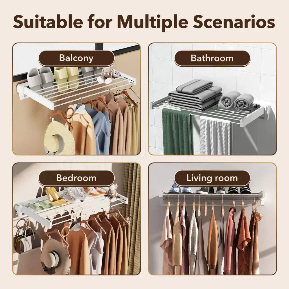 Retractable Wall-Mounted Clothes Hanger